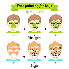 Also nichts wie ran an die farben! Vektor Illustration Der Kinder Gesichter Schminken Fur Kinder Zeichentrickfiguren Vaus Kinder Masken Lizenzfrei Nutzbare Vektorgrafiken Clip Arts Illustrationen Image 58597435