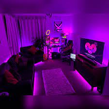 Went All Out With The Purple Game Room Design Room Design Bedroom Gamer Room Decor