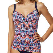Moontide Sanur Wrap Underwire Tankini Top Navy Multi M3009sr Tankini Tankini Top Underwire Tankini Tops