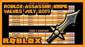 Roblox Assassin Value List July 2019 Summer