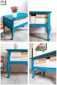 Painted End Tables Peacock Makeover Salvaged Inspirations Thrift Store Furniture Makeover Diy Painted Furniture For Sale Painted End Tables