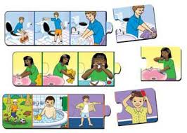 Limited editions > our masterpiece puzzles, pure and simple! Tuzzles Hygiene Sequence Puzzle Tray Set Of 3 Mta Catalogue