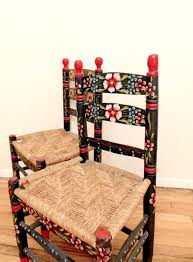 Mexican Folk Art Chairs Hand Painted Floral Impossibly Etsy Mexican Furniture Art Chair Painted Furniture