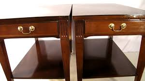 If you are someone who hates leaving the remote, keys or mail out on display, these drawers are a big draw! Pair Antique Vintage Mersman Mid Century 1950 S Mahogany End Tables Danish Modern Youtube