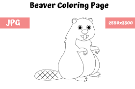 Hundreds of free spring coloring pages that will keep children busy for hours. Beaver Coloring Page For Kids Grafico Por Mybeautifulfiles Creative Fabrica