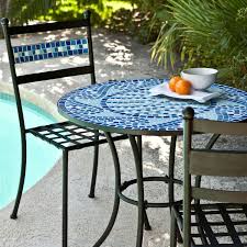 Kennedy outdoor seating in cornsilk. Outdoor 3 Piece Aqua Blue Mosaic Tiles Patio Furniture Bistro Set