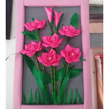 Bunga hiasan kali ini terbuat dari sedotan plastik menjadi seperti bunga lily besar yang cantik untuk dekorasi rumah, dan sebagai. Bunga Hiasan Dinding Dari Pita Satin Shopee Indonesia