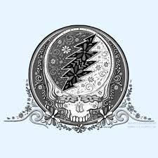 Grateful dead coloring pages are a fun way for kids of all ages to develop creativity focus motor skills and color recognition. B W Silver Calaveras Steal Your Face Art By Taylor Swope Grateful Dead Grateful Dead Bears Coloring Books