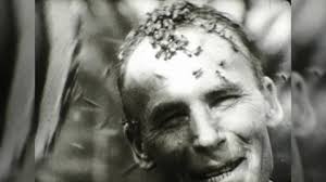 1930s Crazy Man Covered in Buzzing Bees Sting Beekeeper Hive Vintage Film  Movie