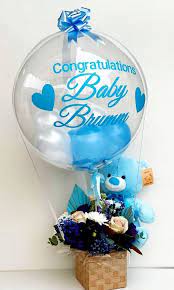 Order redwood city, ca baby flowers from everyday flowers & balloons to celebrate the arrival of a new baby. New Baby Hot Air Balloon Samantha S Flowers By Design