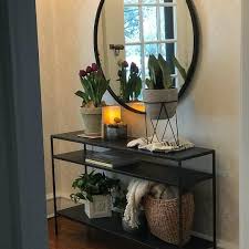 Slim Console Tables In Natural Steel Modern Console Tables Modern Living Room Furniture Room Modern Console Tables Foyer Table Decor Entryway Table Decor