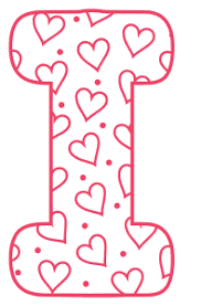 Valentine Stencils Printable Love Font With Hearts In 2020 Valentines Letter Large Letter Stencils Valentines Printables Free