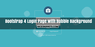 Bootstrap 4 Login Page Design With Bubble Background Thanks to this tutorial, you will not only learn how to use this functionality without any problems, but you will also learn advanced tricks that will allow you to create truly amazing projects.