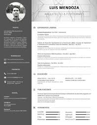Cv Arquitecto Luis Mendoza Curriculum Vitae Diseno Grafico Disenos De Curriculum Vitae Curriculum Arquitectura