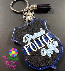 Police Badge Acrylic Keychain How To Make Keychains Diy Resin Keychain Acrylic Keychains