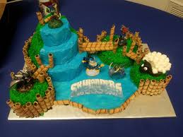 Skylander Cake Disclaimer Figures Are The Actual Toys Except For The Sheep Buttercream F Skylanders Birthday Skylanders Party Skylanders Birthday Cake