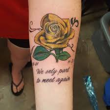 Memorial Yellow Rose Tattoo Yellow Rose Tattoos Rose Vine Tattoos Rose Shoulder Tattoo
