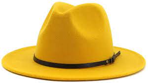Lisianthus Women Belt Buckle Fedora Hat Yellow At Amazon Women S Clothing Store Wide Brim Fedora Belts For Women Fedora Hat