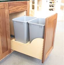 I chose the 22″ drawer slides, because my cabinet is 24″ deep. 1 Pullout Trash And 1 Drawer Cabinet