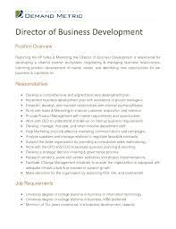 Program manager job description a program manager acts as a coordinator between multiple projects at a business or organization to be sure their benefiting each other and aligning with overall business … Director Of Business Development Job Description