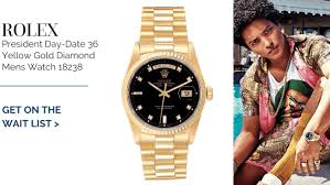 Its coloring is a softer yellow than higher karats. Bruno Mars Watches The Watch Club By Swisswatchexpo