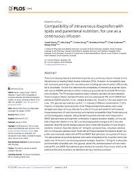Pdf Compatibility Of Intravenous Ibuprofen With Lipids And