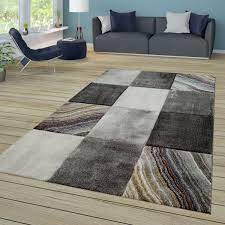 Polyester teppich soft 700 nougat hochflor teppich langflor. Kurzflor Teppich Karo Swirl Design Grau Braun Teppichmax