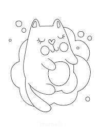 free cat coloring pages for kids adults