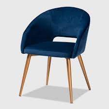 Chairs for kitchen loftyhome acacia. Vianne Velvet Upholstered Metal Dining Chair Navy Blue Gold Baxton Studio Target