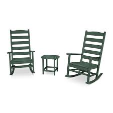 Polywood Shaker 3 Piece Porch Rocking Chair Set Pws474 1 Polywood Official Store Rocking Chair Set Rocking Chair Porch Patio Rocking Chairs