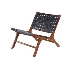 null black leather and wood loose weave lounge chair leather lounge lounge chair leather lounge chair