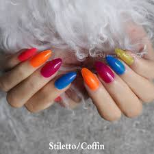 Top 25+ cool blue acrylic nails. 24pcs Stiletto Glossy Jelly Nails Red Pink Medium Fake Nails Blue Jelly Coffin Yellow False Nail Candy Color Orange Transparent False Nails Aliexpress