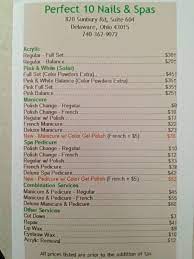 Perfect 10 Price List Perfect 10 Nails Nail Spa Color Powder