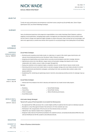 Writing a great social media specialist resume is an important step in your job search journey. Social Media Strategist Resume Samples And Templates Visualcv
