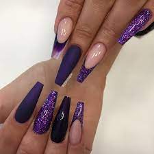 237k Followers 175 Following 1 496 Posts See Instagram Photos And Videos From Solin Sadek So Purple Glitter Nails Purple Acrylic Nails Purple Ombre Nails