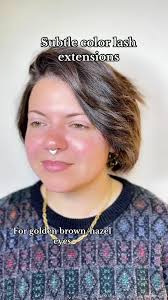 How to enhance golden/hazel eyes by using subtle colored lashes in a  complimentary color 💚