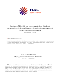 Syst mes MIMO porteuses multiples: tude et optimisation de la combinaison  de codes temps-espace et des techniques MC-CDMA