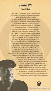 20 poemas de amor y una canción. Pablo Neruda Poema 20 Pdf Poema Collection