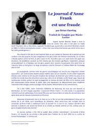 Le journal d'anne frank adaptations. Le Journal D Anne Frank Est Une Fraude