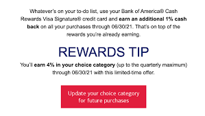 Aug 25, 2021 · list of all the best checking, savings and bank account bonuses for august, 2021. Expired Targeted Bank Of America Cash Rewards Extra 1 Back On All Purchases Up To 150 Cashback Doctor Of Credit