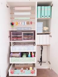 This fresh craft room features a custom sliding barn door at its entrance, as well as a powder blue desk, shelf and cabinets. 15 Craft Room Organization Ideas Best Craft Room Storage Ideas If You Re On A Budget