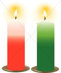 Red And Green Christmas Candles Christian Symbols