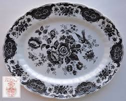 Black And White Toile Dinnerware X Large Vintage Black Toile English Transferware Platter Birds Pheasants Flowers Butterfly Roses Black Toile Transferware Slipcovers For Chairs