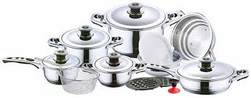 Concord Cookware Hoffmayer Sas19 19 Piece Induction Compatible Surgical Stainless Steel 7 Ply Cookware Cookware Set Cookware Sets Cookware Set Stainless Steel