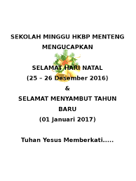 1+ 5 alam raya berkumandang sekolah minggu hkbp ressort. Tertib Acara Natal
