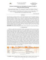 (oi) was positioned to provide innovative online business solutions to help their clients to breakthrough and to stay ahead in. Pdf Customer Satisfaction As An Antecedent Of Customer Loyalty In Malaysian Retail Marketing