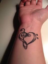 Amazing hebrew lettering tattoo design for wrist. Right Wrist Beautiful Violin Key Tattoo On Wrist
