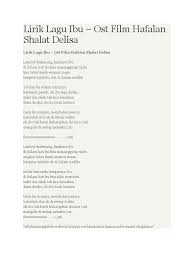 Yang ku cinta selama hidupku. Lirik Lagu Ibu