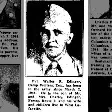 Private Walter R Edinger at Camp Wolters, Texas