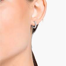 Vittore Hoop Earrings White Rhodium Plated Swarovski Com